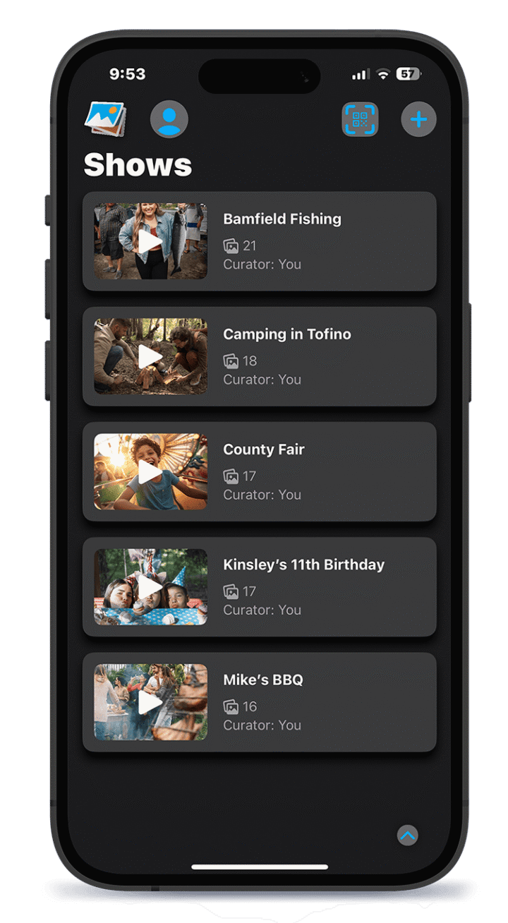 Create and manage private photo slideshows using Tapestry app