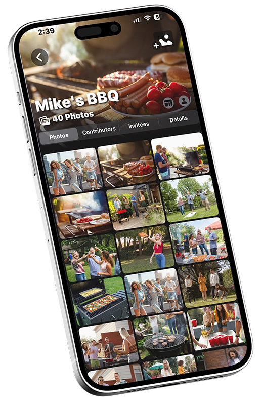 Tapestry app showing photo slideshow creation on iPhone