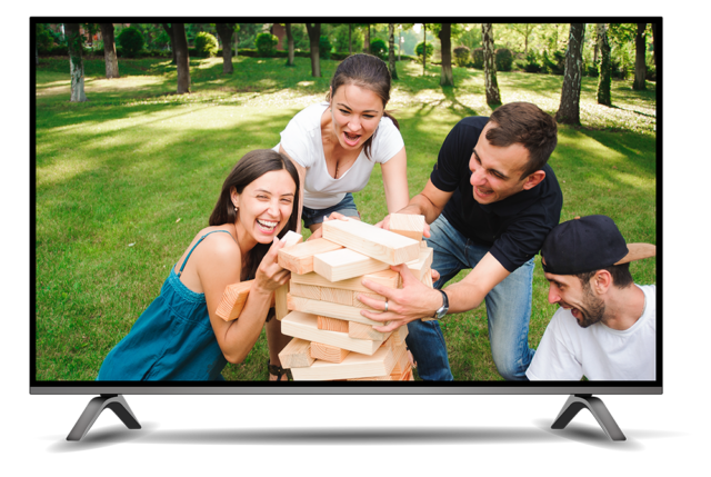 TV display of Tapestry app streaming family photo memories